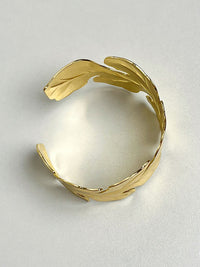 Luxe Leaf Open Bangle Bracelet
