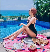 U-Back Floral Decor One-Piece Swimsuit