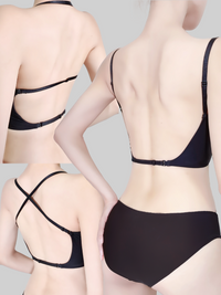Super Push-Up Deep V-Cup Backless U-Cup Bra