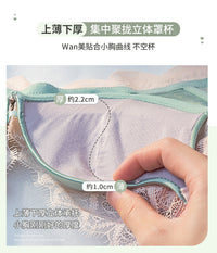 奢华睫毛蕾丝无钢圈聚拢文胸套装