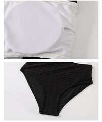 Korean Contrast One-Piece Swimsuit