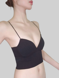 Thin-Strap Striped V-Neck Camisole