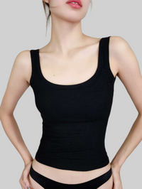 Plunging U-Back Bust-Enhancing Tank Top