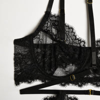 French Court-Inspired Waist-Cinching Fishbone Underwired Three-Piece Set  