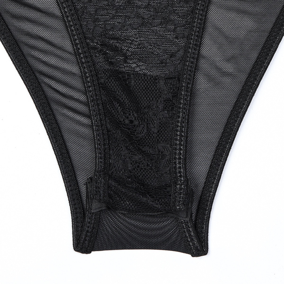 French Style Sexy Lace Bodysuit with Eyelash Trim