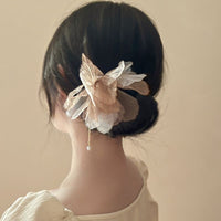 New Chinese Style Pearl Tassel Fabric Sweet Hairpin