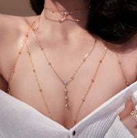 High-End Sparkling Rhinestone Chest Chain, Back Chain, Body Chain