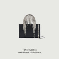 KARA MIDI FRINGE Crystal Tassel Bag