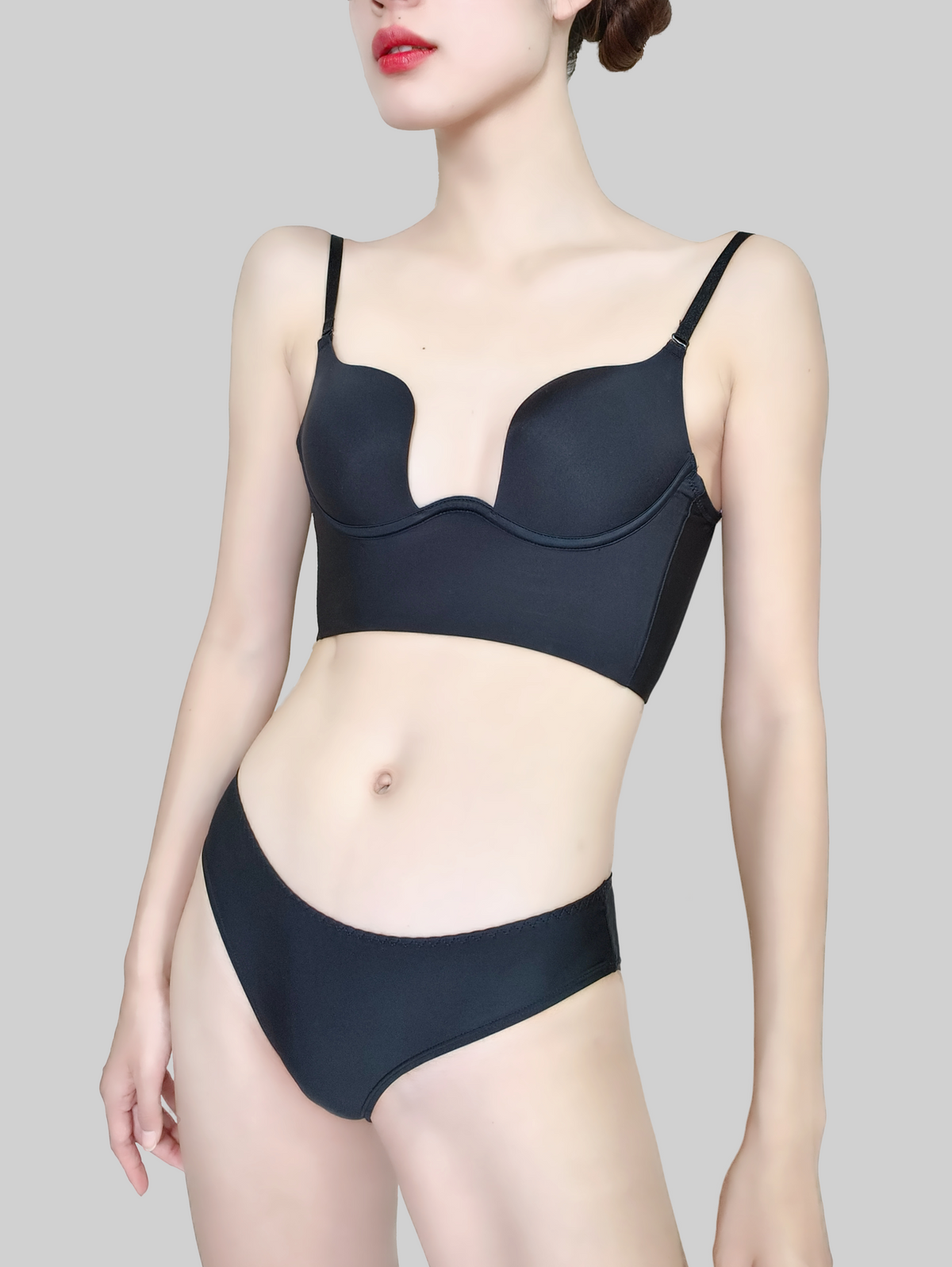 Super Push-Up Deep V-Cup Backless U-Cup Bra