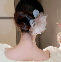 New Chinese Style Pearl Tassel Fabric Sweet Hairpin