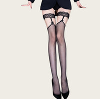 Lace Garter Belt with Black Stockings
