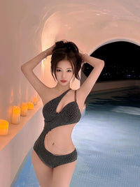 Starlit Sparkle Cut-Out One-Piece Swimsuit