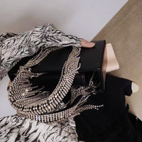 KARA MIDI FRINGE Crystal Tassel Bag