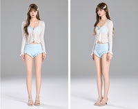 3-Piece Bikini Set with 3D Embroidered Daisies and Cover-Up