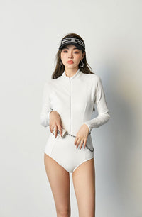 Chic Surfing Sunscreen One-Piece Swimsuit