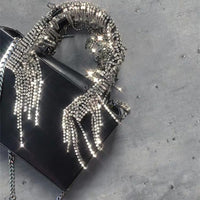 KARA MIDI FRINGE Crystal Tassel Bag