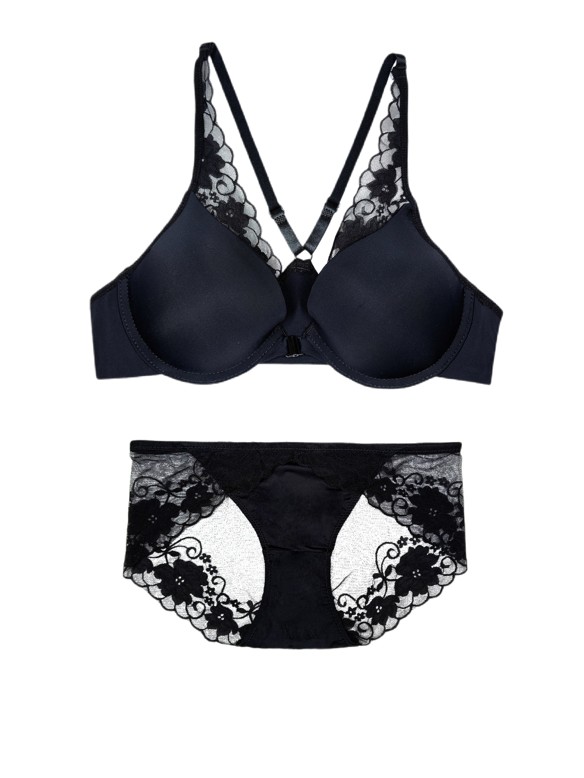 Sexy and Mysterious Lace Front Closure Bra
