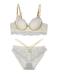 French Retro Thin Adjustable Bra Set