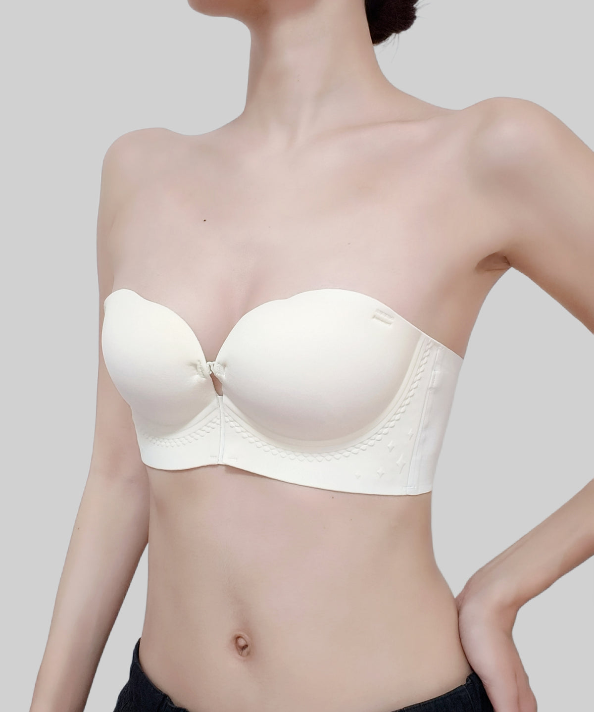 New Front-Clasp Strapless Double-Lock Bra(No Panties Included)