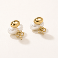 Brushed Silver Stud Earrings