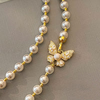 Korean-Inspired Luxury Butterfly Pearl Necklace