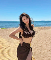 Bikini & Slit Maxi Skirt 3-Piece Set
