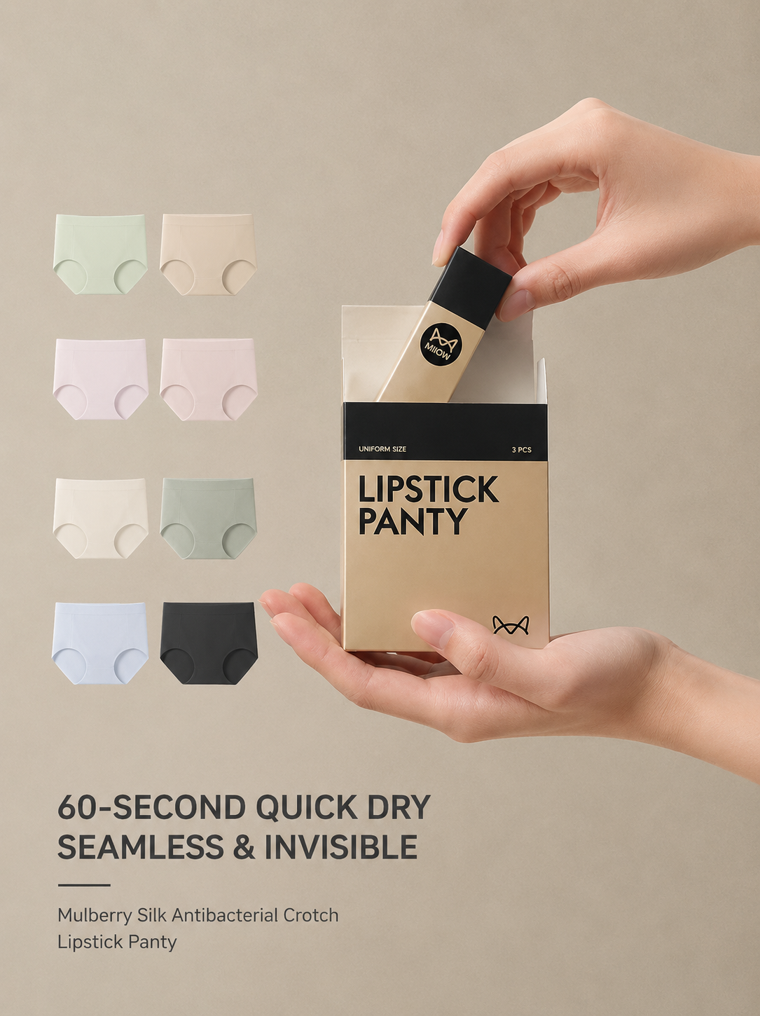 60-Second Quick-Dry Travel Briefs (Set of 2, Random Colors)
