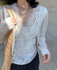 Korean Style Layered Lace V-Neck Camisole