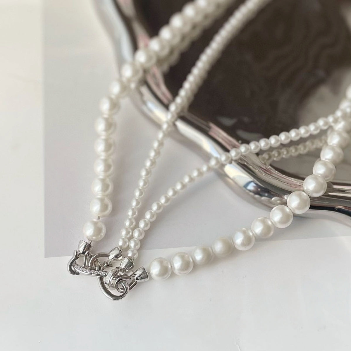 Swarovski Double-Layer Pearl Necklace