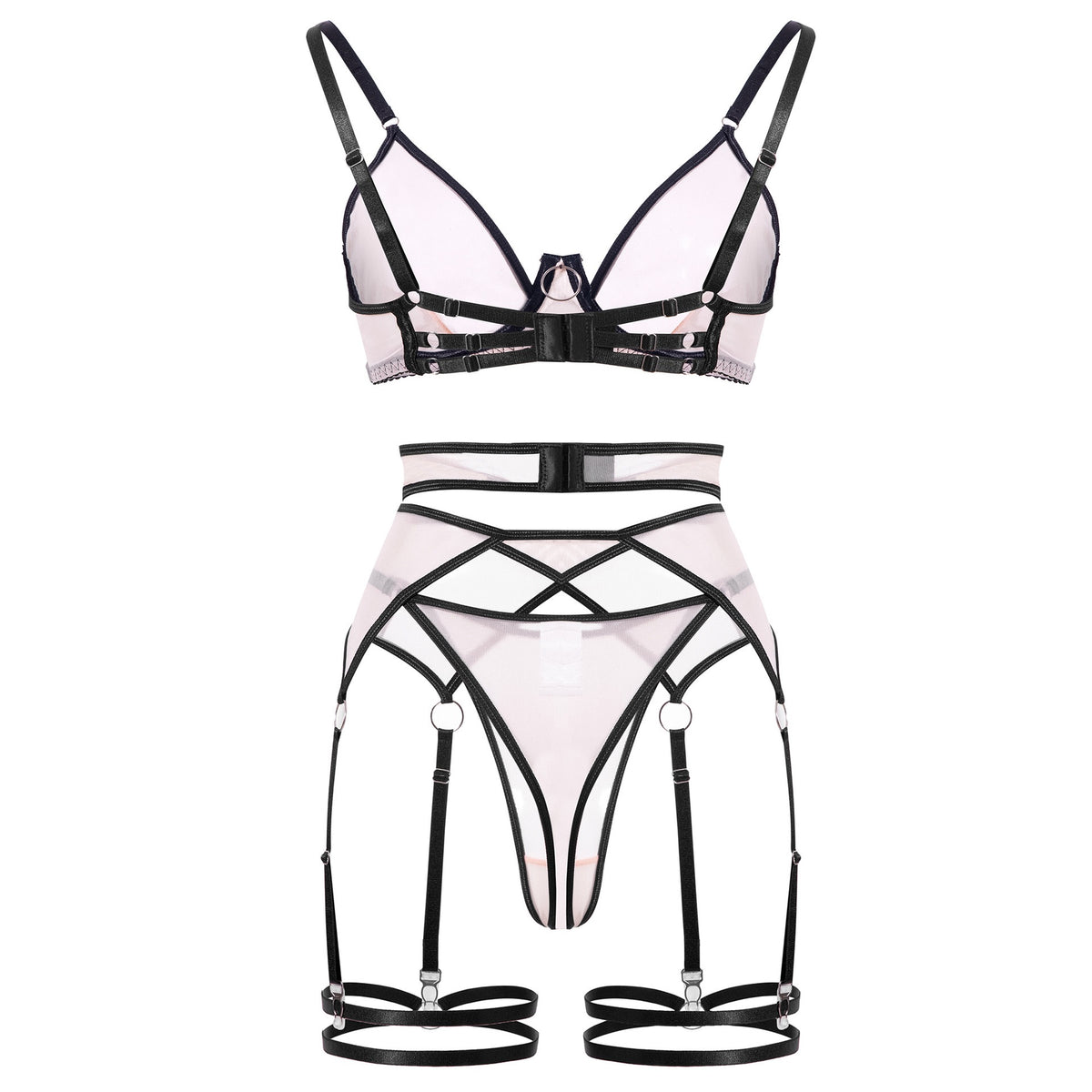 Underwire Sheer Push-Up Bra Multi-Piece Set