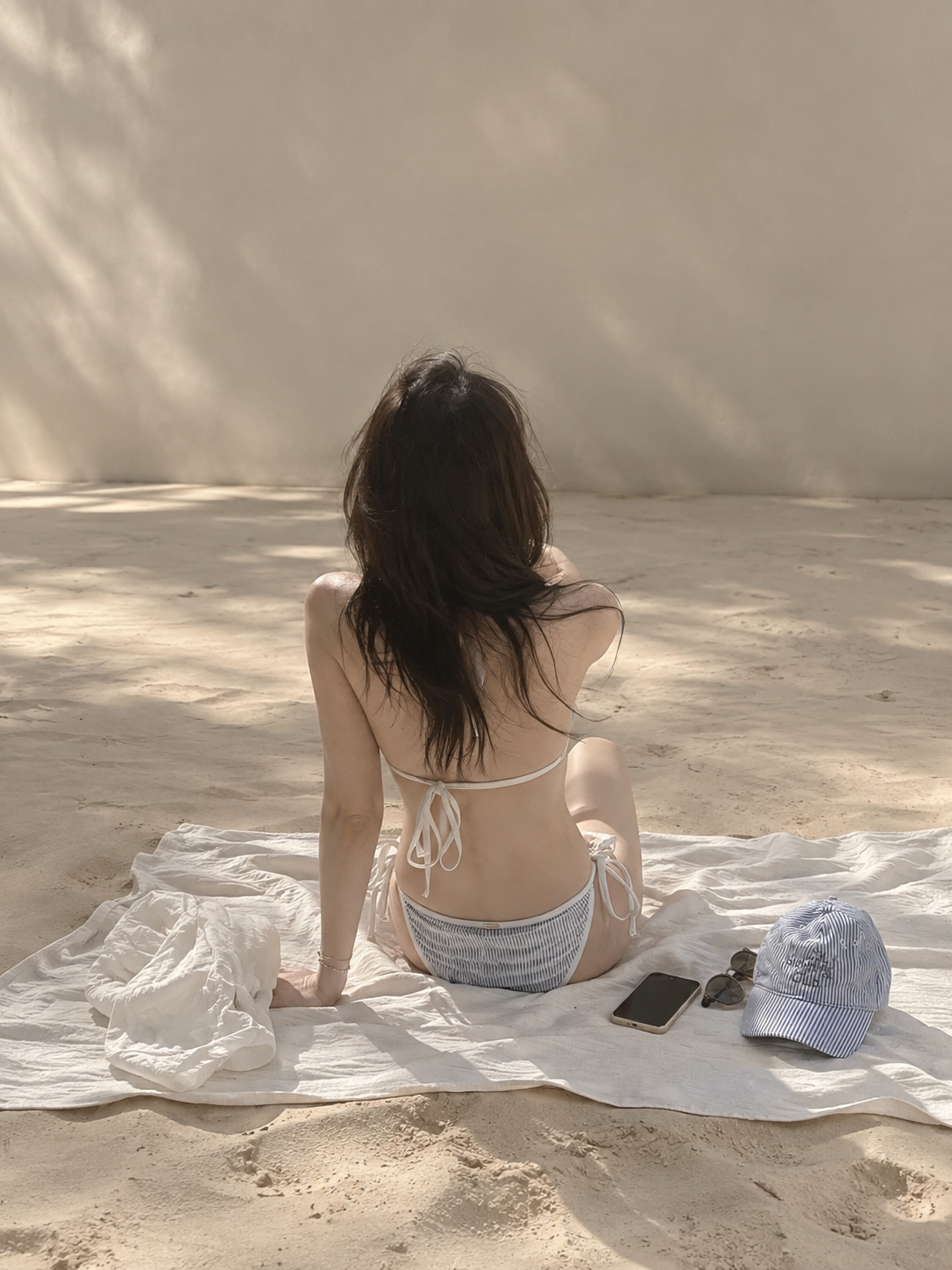 Striped Bikini &amp; Cover-Up 4-Piece Set