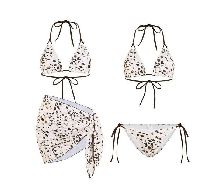 Jennie-Inspired Leopard Print 3-Piece Bikini Set