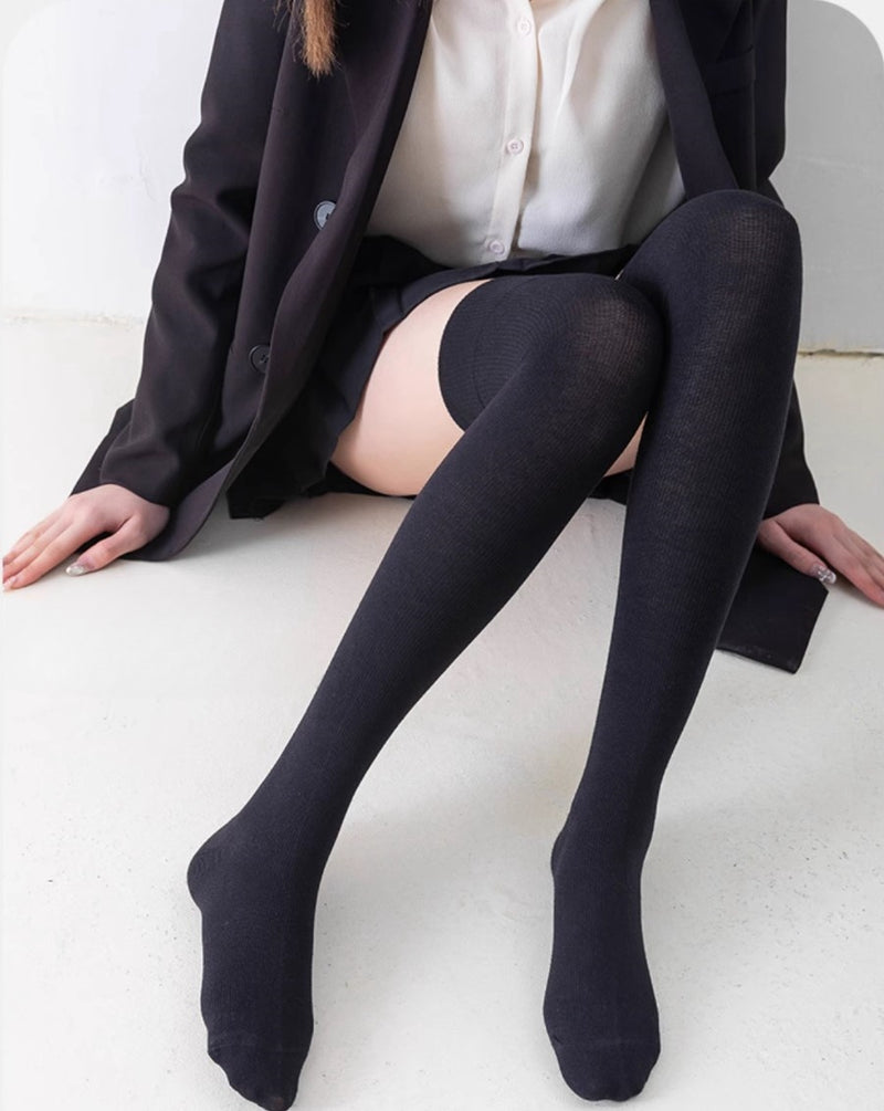 Black Over-the-Knee High Socks