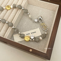 Faux Natural Stone Irregular Design Collarbone Necklace
