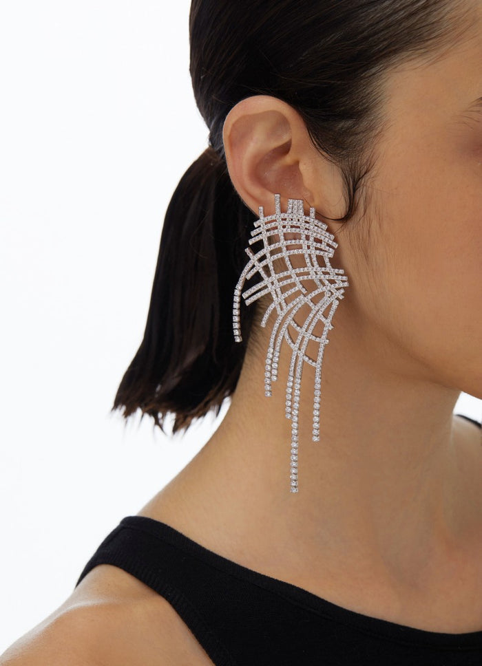 Designer Mesh Tassel Earrings