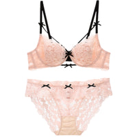 3D Push-Up Lace Wireless Bra Set