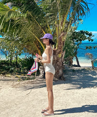 Strapless Halter One-Piece Swimsuit + Wide-Leg Pants Set