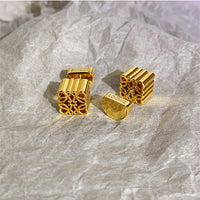 Ultra-delicate hollow abstract stud earrings