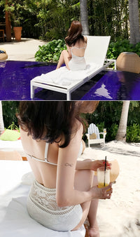Korean-style Sexy Backless Push-up Lace One-piece Swimsuit