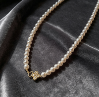 Korean-Inspired Floral Pearl Necklace