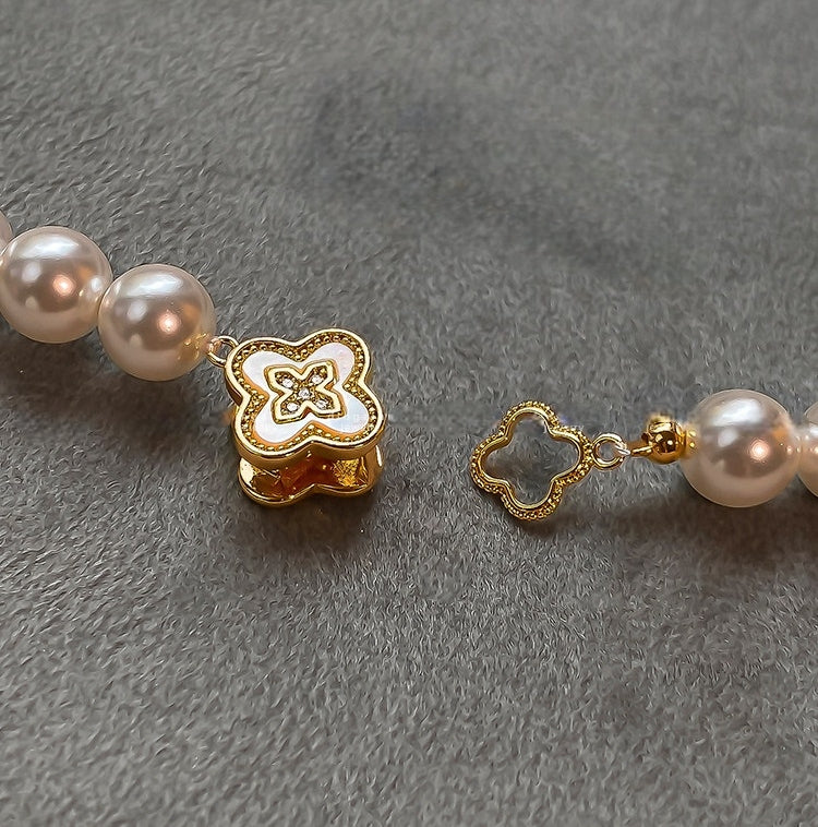 Korean-Inspired Floral Pearl Necklace