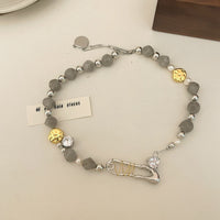 Faux Natural Stone Irregular Design Collarbone Necklace