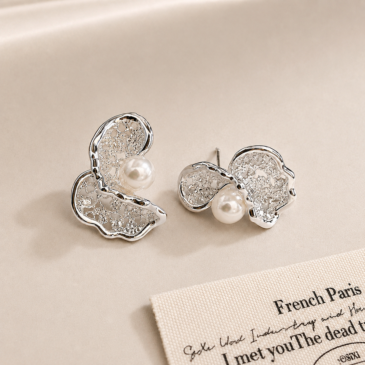 Irregular Hollow-Out Stud Earrings with 925 Silver Posts