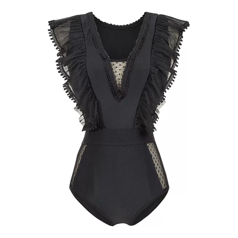 Sexy Lace Backless One-Piece Swimsuit