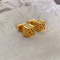 Ultra-delicate hollow abstract stud earrings