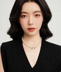 Pearl Saturn Collarbone Necklace