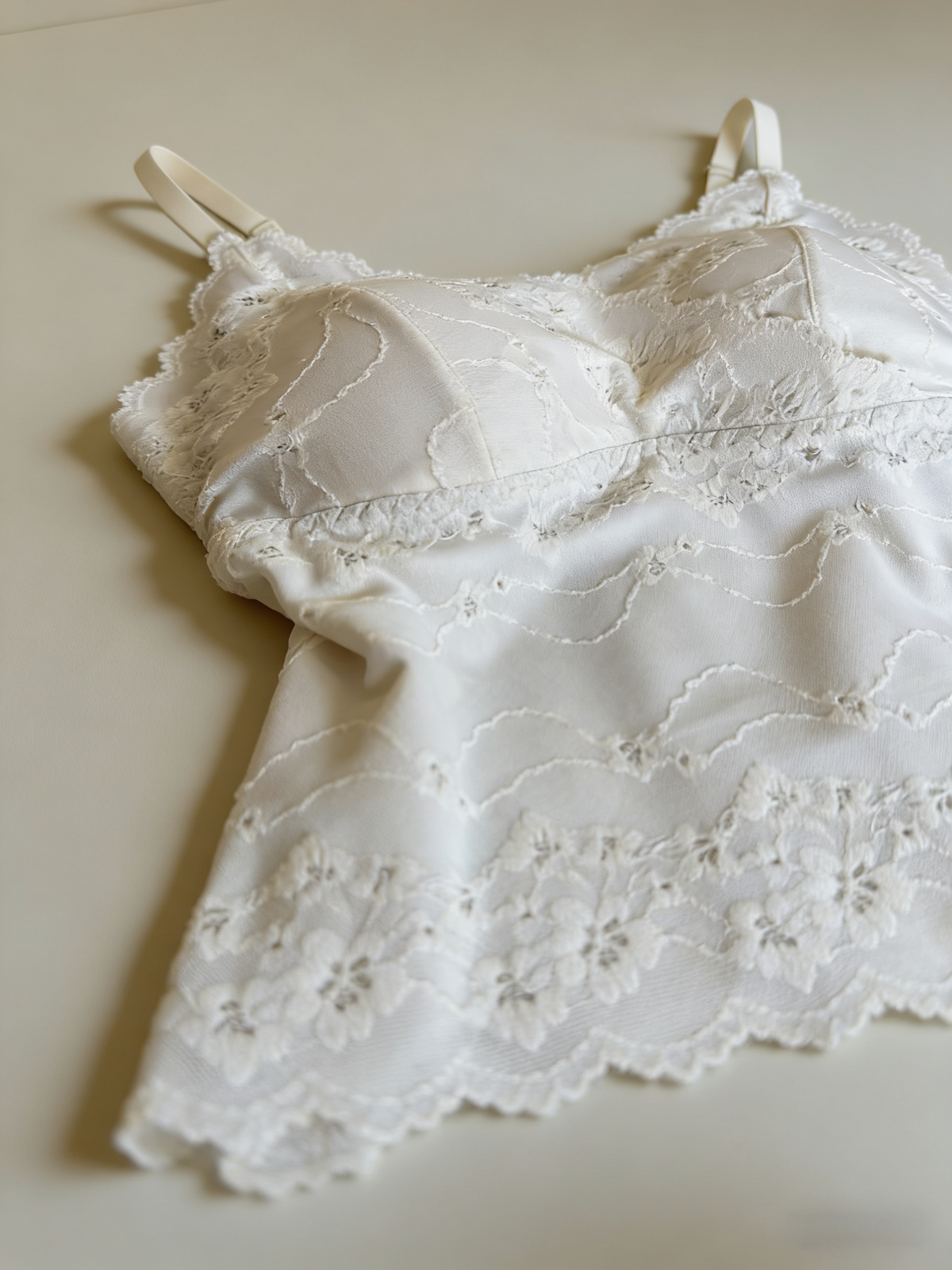 French lace camisole with built-in padded cups