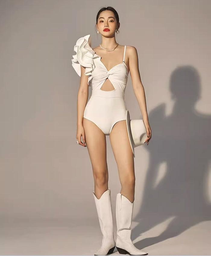 Fairy Style One-Shoulder Ruffled Swimsuit/Hot Spring Wear