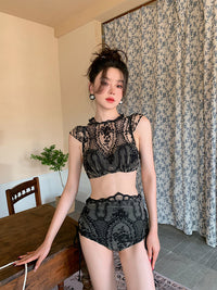 Luxury Sexy Back Embroidered Swimsuit