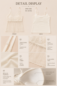 Lace Back Cami with Built-In Bra